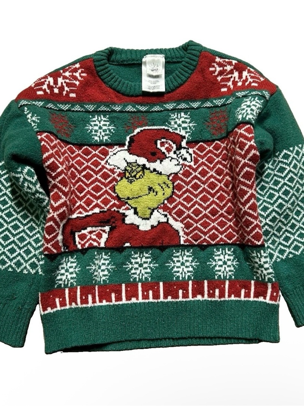 Toddler Grinch Christmas Sweater Red Green Size 5T